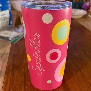 Pink Tumbler with Colorful Dots
